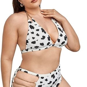 Cowprint Bikini Size 4X (Fits like 3X)